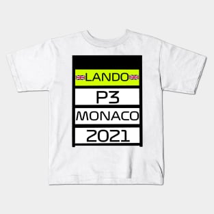 Lando Norris P3 Monaco 2021 pit board Kids T-Shirt